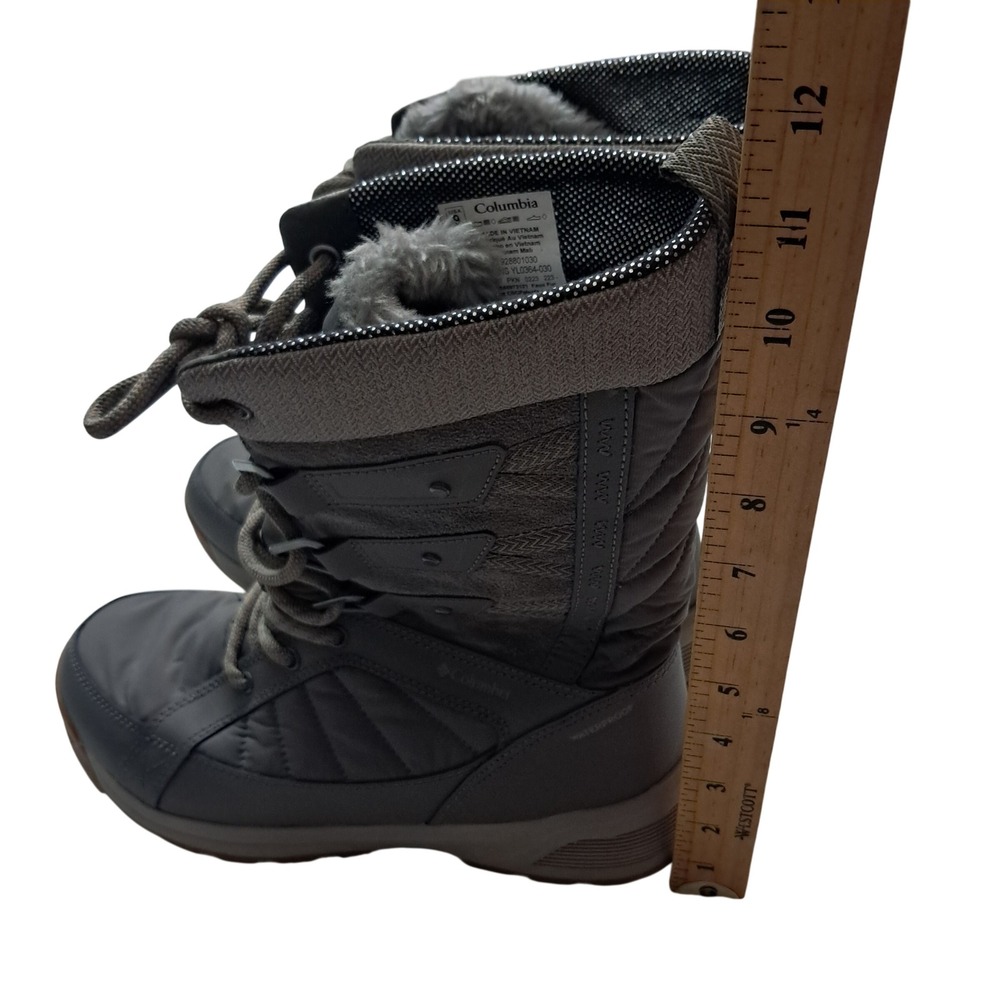 Columbia Meadows Snow Boots 9 Grey Omni-Heat Mid Calf Winter Waterproof Lace Up - Picture 10 of 11